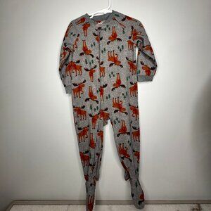 CARTER'S CHILD OF MINE TODDLER FLEECE MOOSE BLANKET SLEEPER PAJAMA 24m